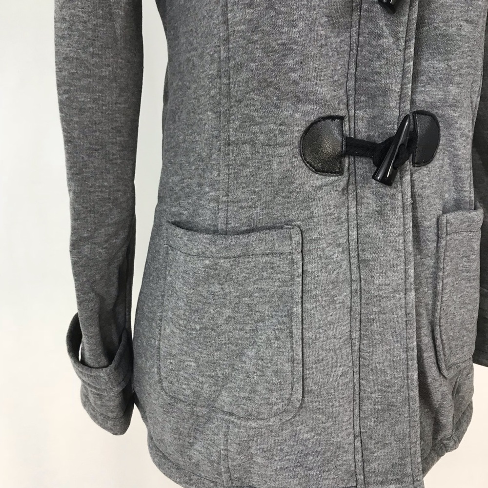 Gray Hooded Duffle Coat with Pockets - Picture 4 of 8